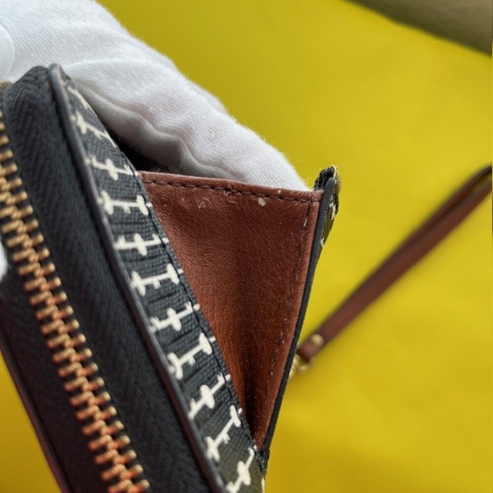 Fossil Keyper Coated Canvas Wristlet Wallet, Navy… - image 8